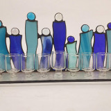 Blue-people-glass-hannukiah