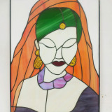Indian-girl-framed-stained-glass