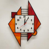 red-triangles-wall-clock-stained-glass