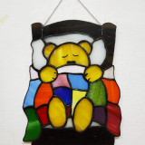 sleeping-teddy-wall-hanging-stained-glass