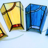 yellow-wall-tiffany-lamps-geometric-design
